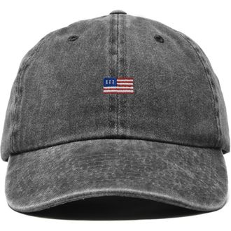 Dalix USA Flag Dad Cap in Washed Black at Nordstrom