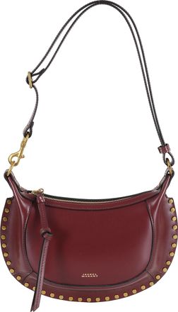 Isabel Marant Oskan Moon Stitched Panel Calfskin Shoulder Bag