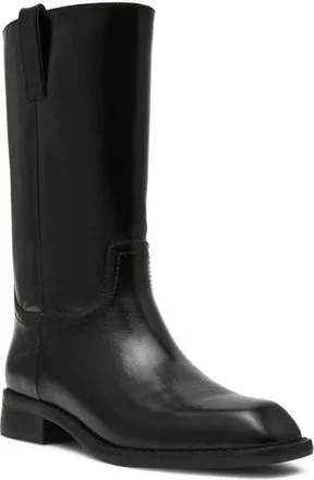 Steve Madden Primo Tall Leather Boot in Black Leather at Nordstrom, Size 6.5