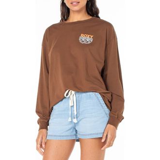 Roxy Chasing Sunsets Cotton Graphic T-Shirt in Tiramisu at Nordstrom Rack, Size Medium