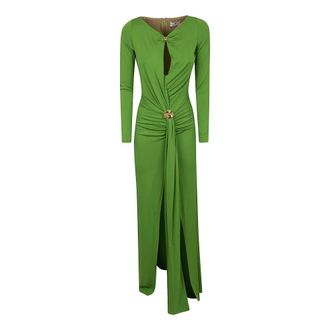 Elisabetta Franchi Gowns, female, Green, Size: L Red Carpet Dress with Jewel Details