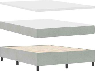 vidaXL Vidaxl - Cama Tipo Box Spring Gris Claro 140 X 190 Cm Terciopelo