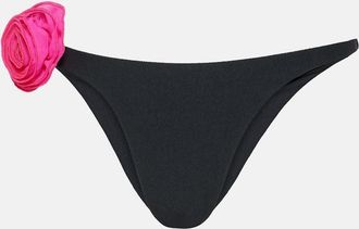 Same Swim Rose applique low-rise bikini bottoms