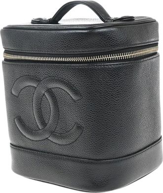 Chanel Pre-owned Bags, female, Black, Size: ONE SIZE Pre-owned Vintage Vanity Case Bag
