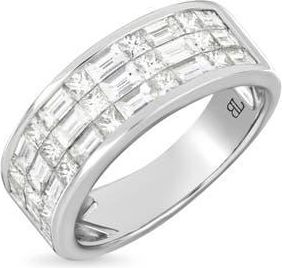 Bony Levy 18K Gold Gatsby Diamond Wide Ring in 18K White Gold/diamond at Nordstrom, Size 6.5