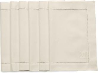 Solino Home Cotton Linen Hemstitch Placemats Set of 6, 14 x 19 at Nordstrom