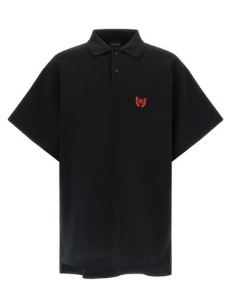 Balenciaga Black Cotton Polo Mens Shirt