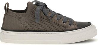 Brunello Cucinelli Brown Cotton Low Top Womens Sneakers