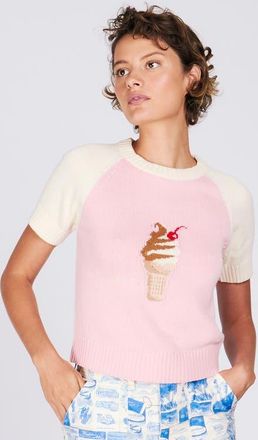 Rachel Antonoff Twist Cone Pullover in Strawberry Pink at Nordstrom, Size Xx-Large