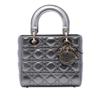 Dior Pre-owned Lady Dior - Dames - Pre-owned - Grijs - Maat: ONE Size Leer
