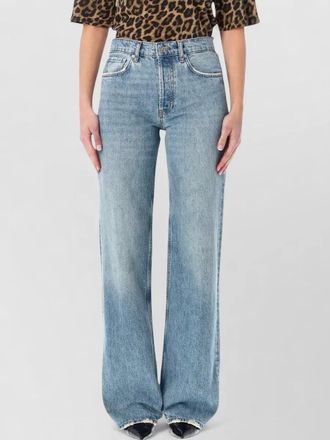 Anine Bing faded wash five-pocket denim trousers