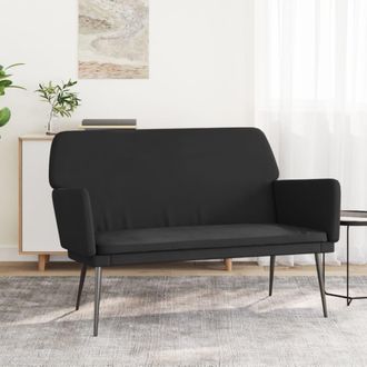 vidaXL Banco De Terciopelo Negro 108x79x79 Cm Vidaxl