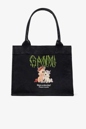 Ganni Mixed Pony Printed Large Tote
