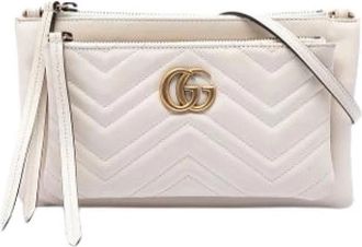 Gucci Pre-owned Quilted Crossbody Bag - Dames - Vintage Schoudertas - Wit - ONE Size - Leer - Vintage