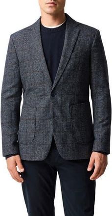Rodd & Gunn Selwyn Island Grey Windowpane Check Wool & Cotton Blend Sport Coat in Pewter at Nordstrom Rack, Size Xx-Large