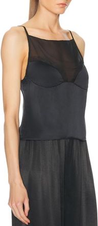 Sir. Black Dunya Silk Cami Top Size L