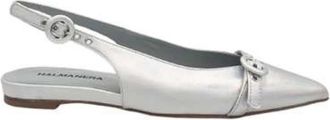 Halmanera Zilver Iridescent Leren Slingback Schoenen - Dames - Ballerinas - Grijs - 39 EU - Leer - Schoenen