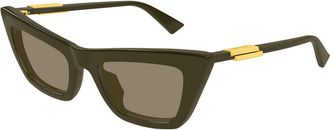 Bottega Veneta BV1446S 005 Womens Sunglasses Green Size 53