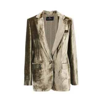 Etro Velvet single-breasted jacket Woman 44