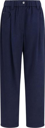 Brunello Cucinelli Blue Straight Flat Front Pants