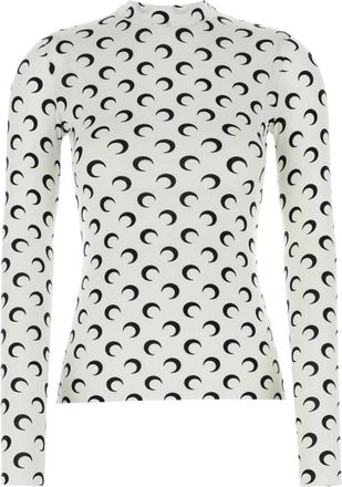 Marine Serre Printed stretch nylon top