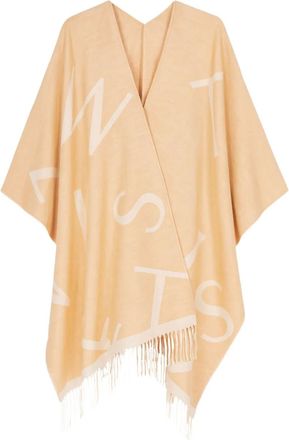 Twin-Set fringed cape - women - Polyester/Acrylic/Polyamide/Wool - OS - Orange