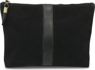 Kempton & Co. Medium Pouch In Chocolate Suede
