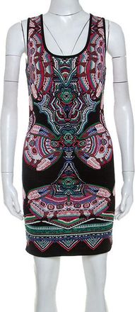 Roberto Cavalli Multicolor Lurex Jacquard Knit Sleeveless Dress
