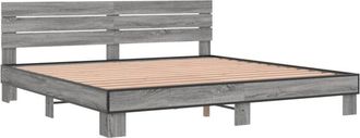 vidaXL Bed Frame without Mattress Grey Sonoma 200x200 cm Vidaxl