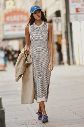 Varley Sadia Cotton Knit Midi Dress