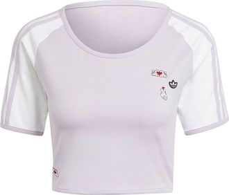 adidas (WMNS) adidas Originals x Mickey Mouse 3-Stripes Icon For Her Baby T-Shirt Asia Sizing Purple IY2269