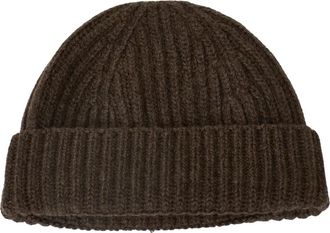 Aragona Puro Cashmere Lavorazione a Coste Muts - Dames - Hoeden - Bruin - ONE Size - Kasjmier - Accessoires