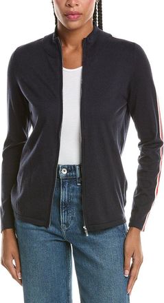 N.Peal N.Peal Stripe1/2-Zip Cashmere-Blend Pullover