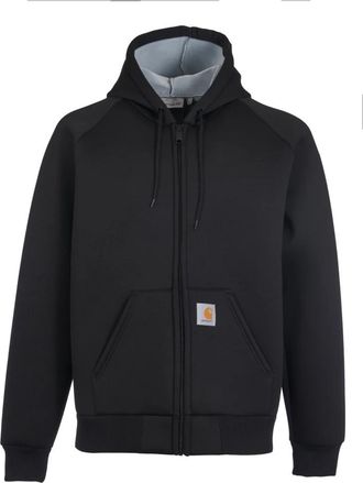 Carhartt Work in Progress Zwarte Car-Lux Hooded Jas - Heren - Vesten met rits - Zwart - S - Hoodies & sweatvesten