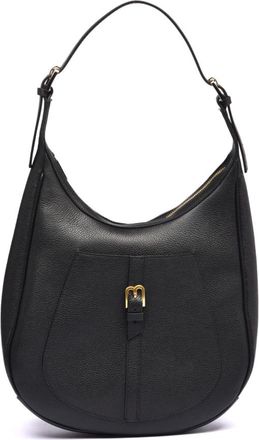 Baldinini Tumbled Leather Hobo Bag - Dames - Schoudertassen - Zwart - ONE Size - Leer - Tassen