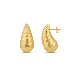 SHYMI Textured Tear Drop Statement Hoop Earrings - 14K Gold Filled, Rhodium Plated, Day to Night