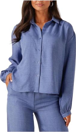 Ydence Ydence, Overhemden, Dames, Blauw, 2Xl, Linnen, Blauwe Fenna Blouse, Fris en veelzijdig
