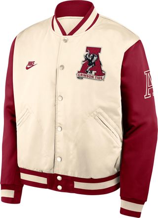 Nike Alabama Legacy Nike Mens College Full-Snap Bomber Jacket in Brown | 03O50ID3ABV-UXC