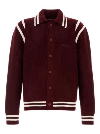 Gucci logo-embroidered wool cardigan