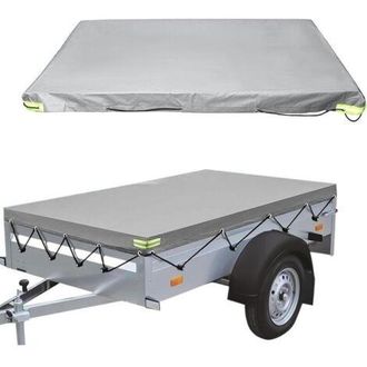 OEM Lona Plana Para Remolque - 208 X 114 X 13 Cm - Impermeable Y Resistente A Desgarros - Universal - Para Remolques De Coches - Gris