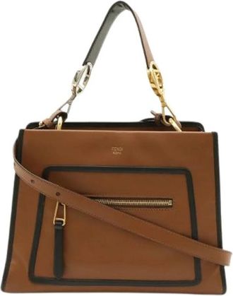 Fendi Pre-owned Runaway Leather 2way Bag - Dames - Vintage Handtas - Bruin - ONE Size - Leer - Vintage