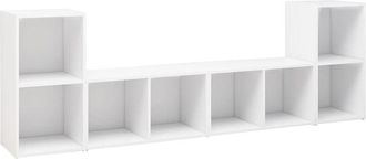 vidaXL Vidaxl - Muebles De Sal&oacute;n 4 Pzas Madera Ingenier&iacute;a Blanco 72x35x36,5 Cm