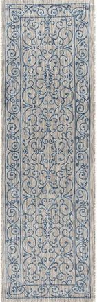 Jonathan Y Designs Charleston Vintage Filigree Textured Weave Indoor/Outdoor Area Rug in Gray/navy at Nordstrom, Size 5Ft 0In X 8Ft 0In