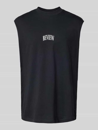 Review Tanktop mit Label-Print in Black, Gr&ouml;&szlig;e XS