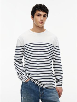 Tommy Hilfiger Mens Tommy Jeans Breton Stripe T-Shirt - Ancient White Stripe - XL