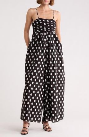 Hutch Ottie Polka Dot Wide Leg Jumpsuit in Black at Nordstrom Rack, Size X-Small