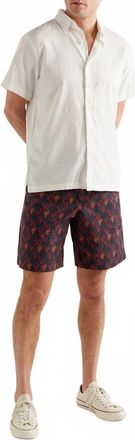 Orlebar Brown Devlin Aquila Printed Cotton Drawstring Shorts In Black Port