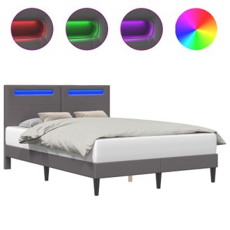 vidaXL Struttura Del Letto Con Testiera Grigio 140 X 190 Cm Similpelle Vidaxl