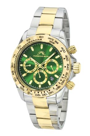 Porsamo Bleu Preston Stainless Steel Two Tone & Green Mens Watch 1035CPRS
