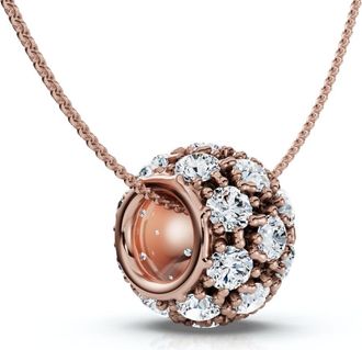 Pompeii3 1Ct Pave Puff Slide Diamond Pendant Womens Necklace 18 Lab Grown Gold